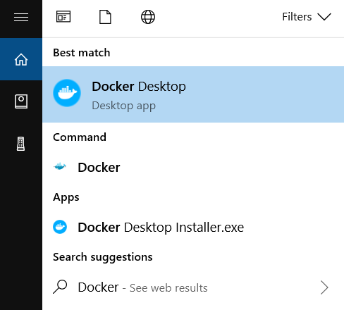 Search for Docker app