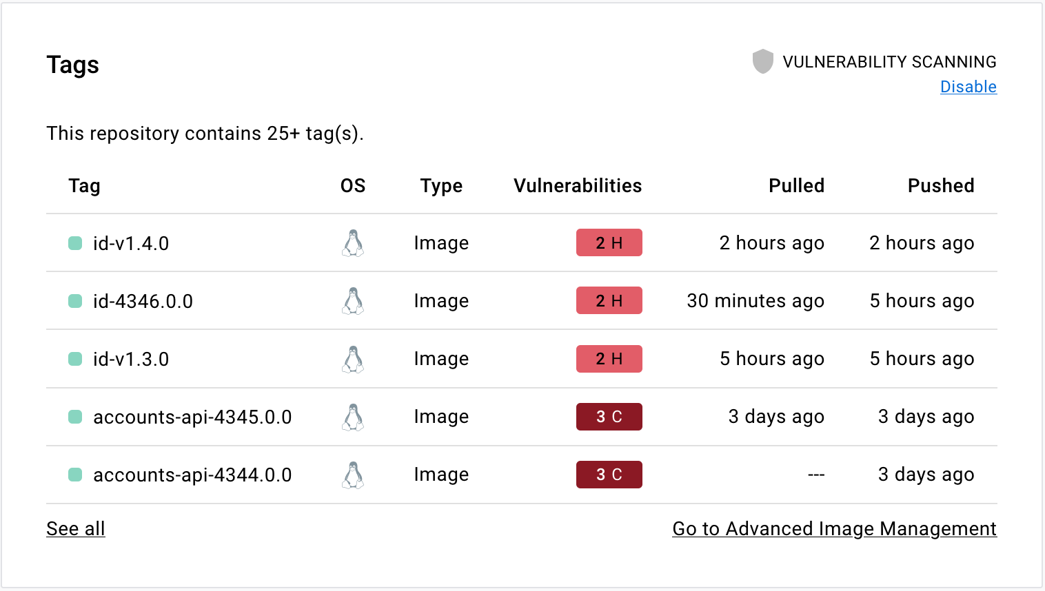 Vulnerability scan report